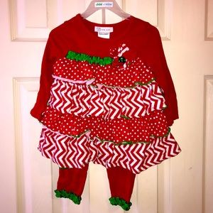 2T girls Bonnie Jean Christmas outfit🎄